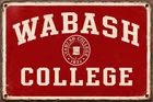 Wabash College Metal Tin Sign Vintage Distressed Red 12x8in Metal Sign Poster