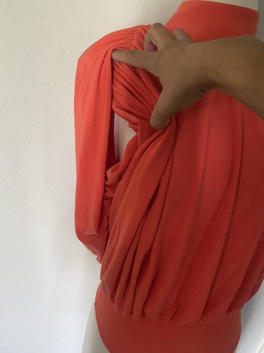 Express Top Women's Small Orange High Collar - Picture 4 of 9