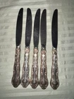 5 Gorham Strasbourg Sterling Silver Handle Dinner Knives COPLA Stainless Blade