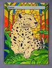 Hand Painted Mtg Alter Land Forest - Stained Glass - Cat