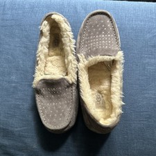 UGG Ansley Bling Embellished Grey Moccasin Loafer Slippers Size 9