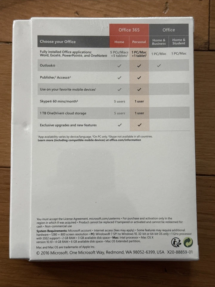 NEW Sealed Microsoft 365 Personal 1 User 1 Year Subscription 1 Key Mac Windows - Image 2 of 2