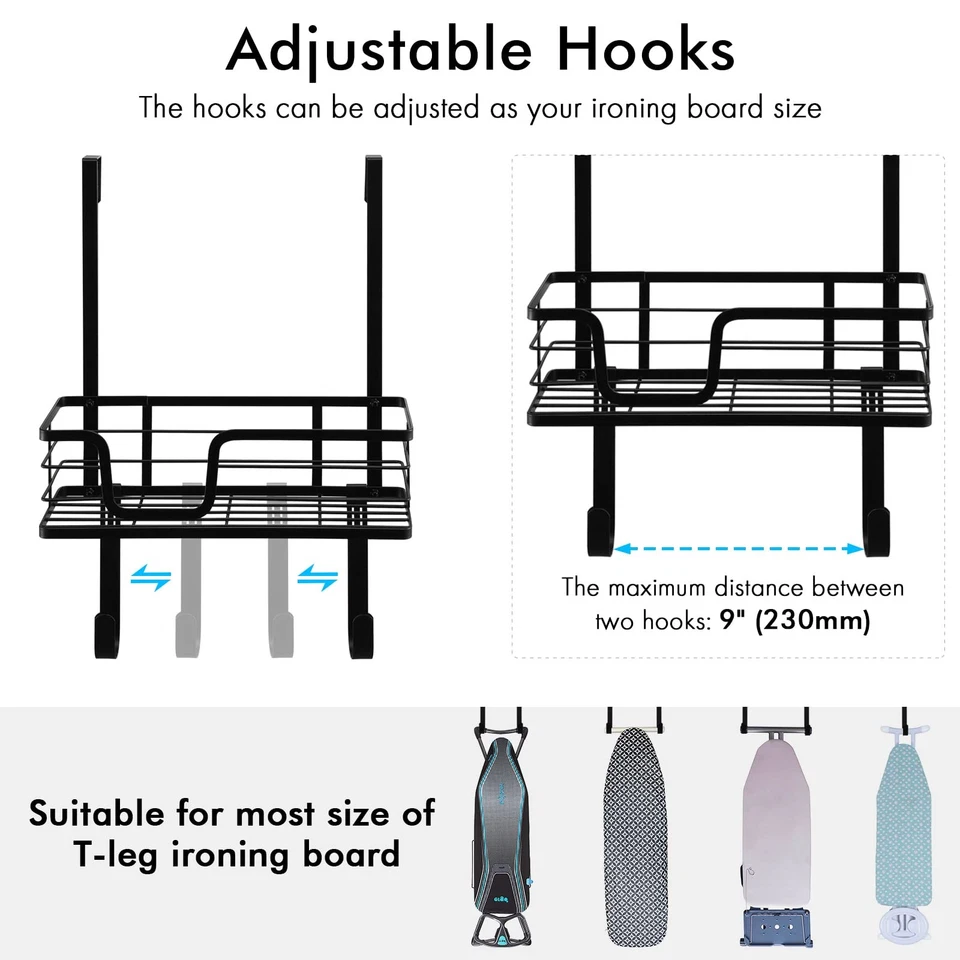 Ironing Board Hanger Over The Door Ironing Board Holder T Shape Fit for 1 3/8... - Image 2 of 4