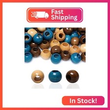 150 Pieces 20mm Wood Beads Large Hole Macrame Wooden Beads Variety Pack, Colored