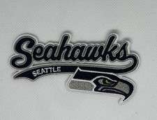 Seattle Seahawks Script Patch 4  X 3  Iron On Embroidered