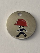 Jeton De Caddie Métal Jeunes Sapeurs Pompiers Bonneval Casque Rouge Tenue