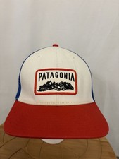 Patagonia Climb a Mountain Trucker Hat Red/White/Blue Snapback Embroidered Patch