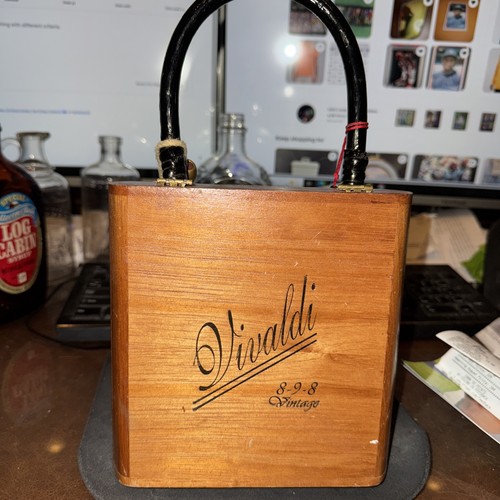 RARE Vivaldi Handmade Cigar Handbag Purse "The Cigar Box Girls" DR Vintage WOOD