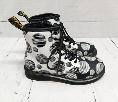 Dr Marten Stiefel Funky Polka Dot Style UK Größe 3 Schwarz & Weiß (EU36)