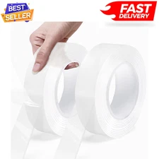 2 Pack Nano Double Sided Heavy Duty Mounting Tape for Walls, Carpets, Posters