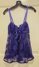 Vintage Y2K Escante Collection Babydoll Laced See Through Lingerie Purple Size S