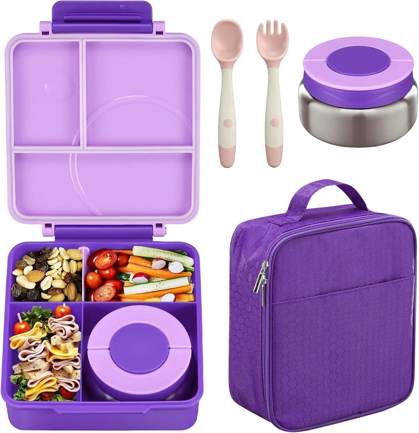 Bento Lunch Box Set Kids Leak-Proof Lunch Containers Thermo Hot Food Jar