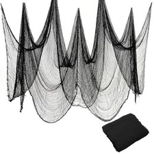 Halloween Creepy Cloth Black 200 x 40 Inch Gauze Fabic 40x200 Inches