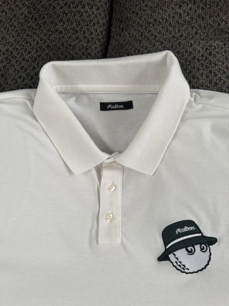 Malbon Golf ASICS Cooper Core Summer Pique Polo Shirt White Size