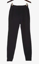 ALO Yoga Womens Black Textured Ribbed Fabric Size Small Long Jogger Pants Pocket