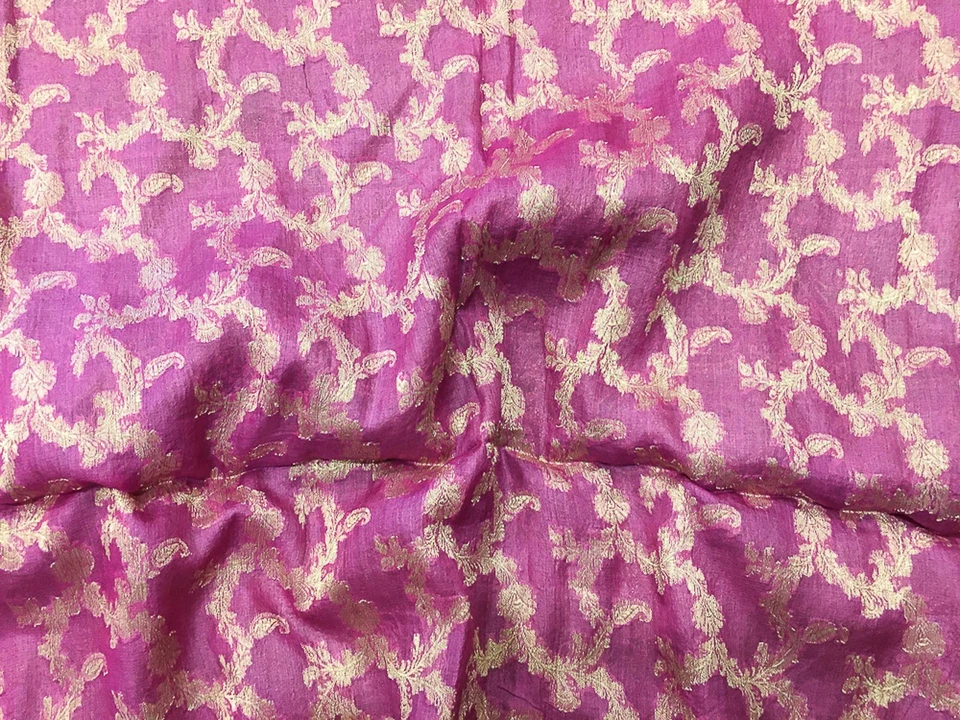 Sari de seda pura Tussar 100 % seda vintage tela india reciclada TSS3135 Foto 3 de 4