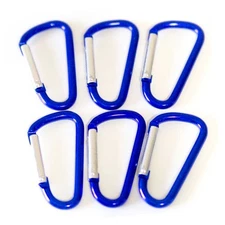 1-7/8" BLUE D RING ALUMINUM CARABINER HOOK BELT CLIP KEYCHAIN SPRING SNAP