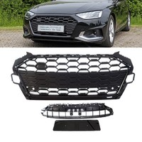 Wabengrill Breit KüHlergrill Schwarz Glanz FüR Audi A4 B9 Facelift Mit S Line