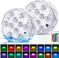Pool Lights Floating LED Underwater Lights Remote RGB Color Changing 2 Pack