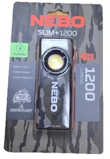 NEBO SLIM 1200 LUMEN RECHARGABLE FLASHLIGHT, LASER POINTER, POWER BANK 3-IN-1