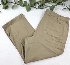 Duluth Trading Company Flex Fire Hose Khaki Straight Cargo Pants Size 48 x 30