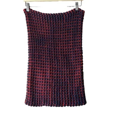 NWOT Gap Women's Waffle 2-Tone Tube Infinity Scarf Navy/Red One Size