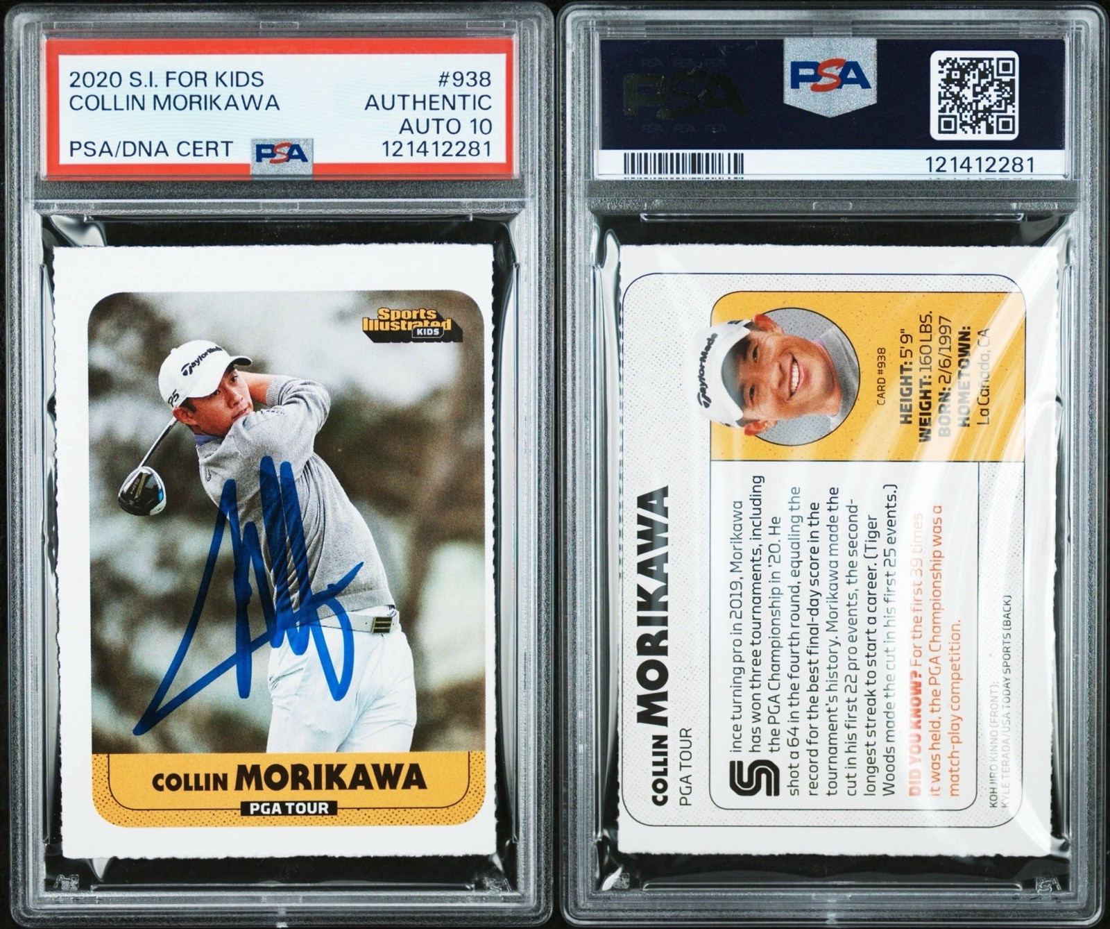 COLLIN MORIKAWA SIGNED 2020 SI S.I. FOR KIDS ROOKIE CARD PSA/DNA AUTO 10 view 3