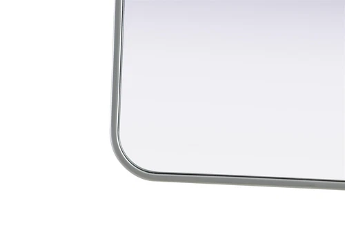 Elegant Decor Contour Metal Rectangle Mirror 30X48 In Silver - Picture 10 of 11