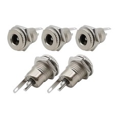 VizGiz 5 Pack 5.5mm x 2.1mm Female Socket Panel Mount Connector 5.5x2.1mm...
