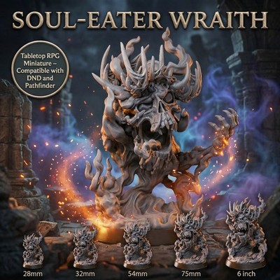 Soul Eater Wraith Miniature 32mm 75mm 6in Undead Horror Figure