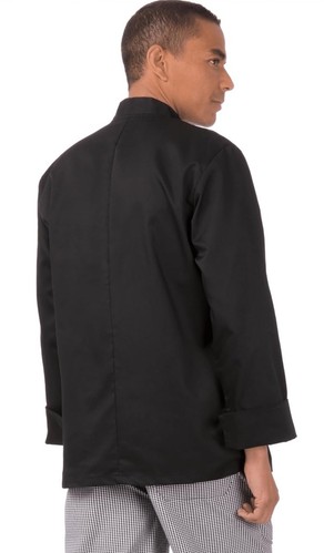 Chef Works Unisex Bastille Chef Coat Black Medium - Picture 2 of 4