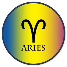Aries Zodiac Sign car bumper sticker 4" x 4"