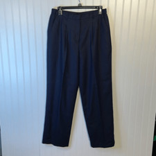Vintage Chadwick  s Wool Lined Dress Pants Size 10P Navy Pleated Front Pocketed
