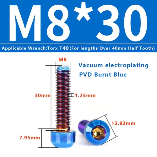 M4M5M6M8M10 Titanium Bolts Taper Cone Socket Head Motorcycle Modification Screws - Picture 80 of 205