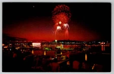 Iowa River Cade Celebration Fireworks Display Postcard D30