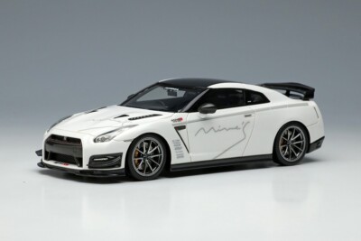日産 NISSAN R35 GTR ミニカー サイン入り Make Up EM643 1/43 Mine's GT-R R35 2021 White Model Car From