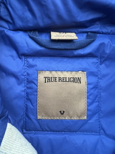 TRUE RELIGION Blue Puffer Jacket Coat Men’s Size Small - Imagen 8 de 12