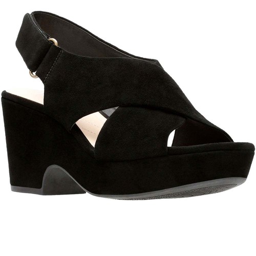 clarks black platform sandals