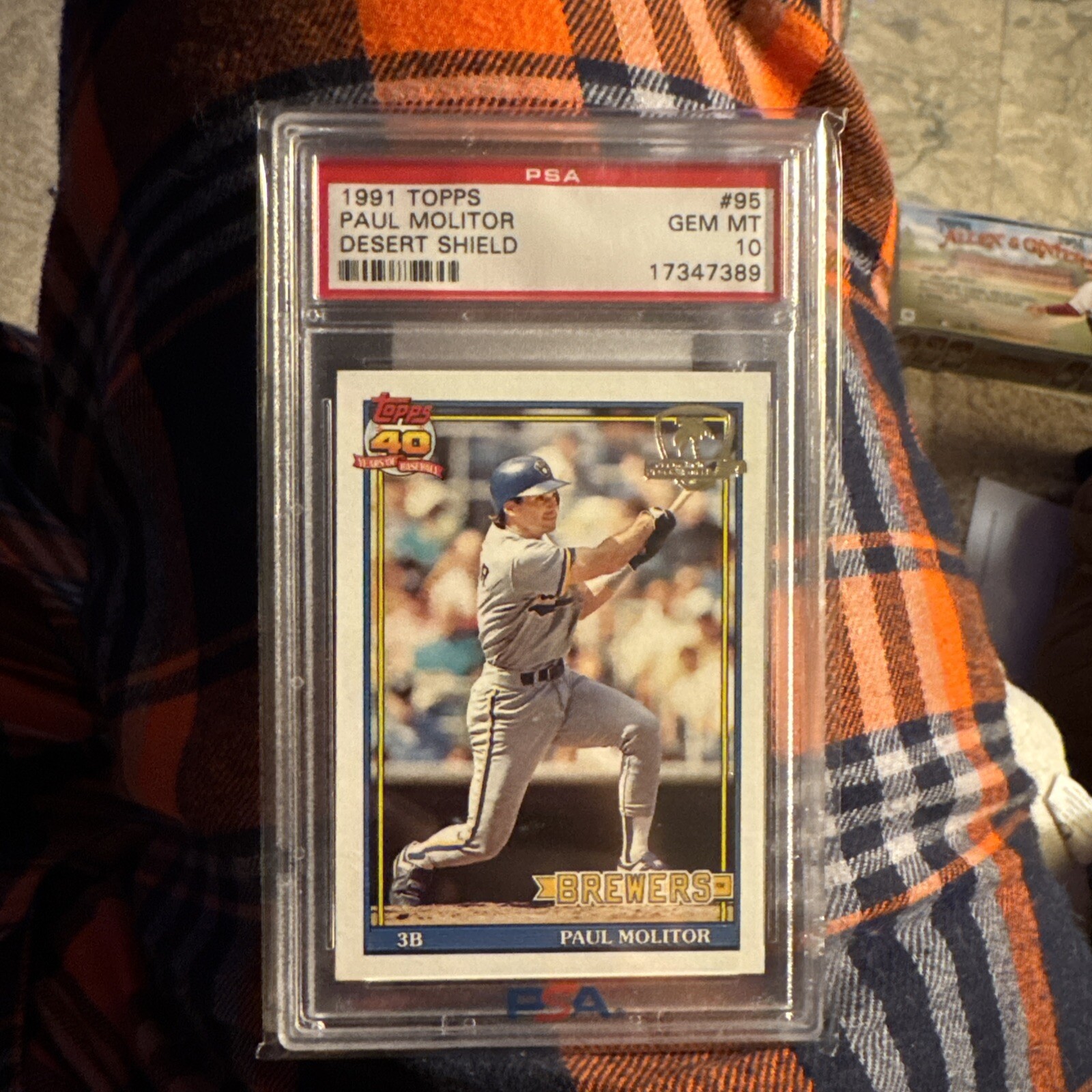 1991 Topps Desert Shield #95 PAUL MOLITOR PSA 10 BREWERS