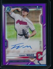 TOMMY MACE AUTO 1st 2021 Bowman Chrome Draft Autograph PURPLE REFRACTOR #/250 RC