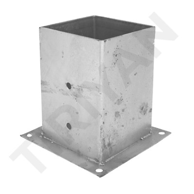 140mm Heavy Duty Square Bolt Down Fence Post Support Galvanised