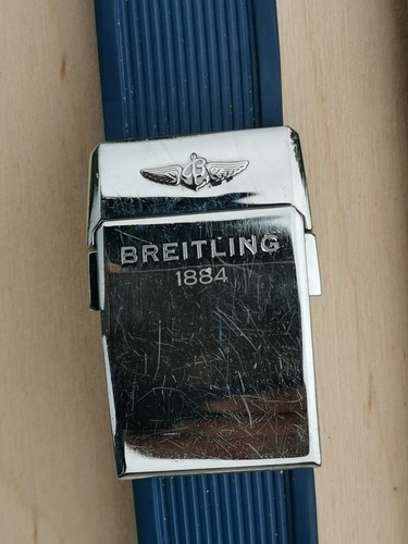 BREITLING SUPEROCEAN CHRONOGRAPH BLUE RUBBER BUTTERFLY BUCKLE STRAP - Picture 4 of 7