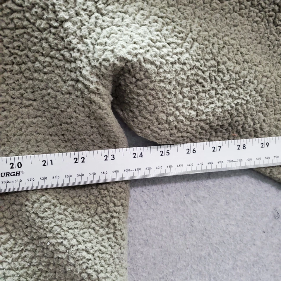 粉色女式运动衫大号绿色夏尔巴泰迪熊 1/4 拉链长袖套衫 — 第 3/4 张图片