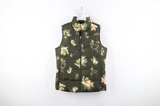 Lands End Womens Size Small Flower Duck Down Fill Insulated Puffer Vest Jacket