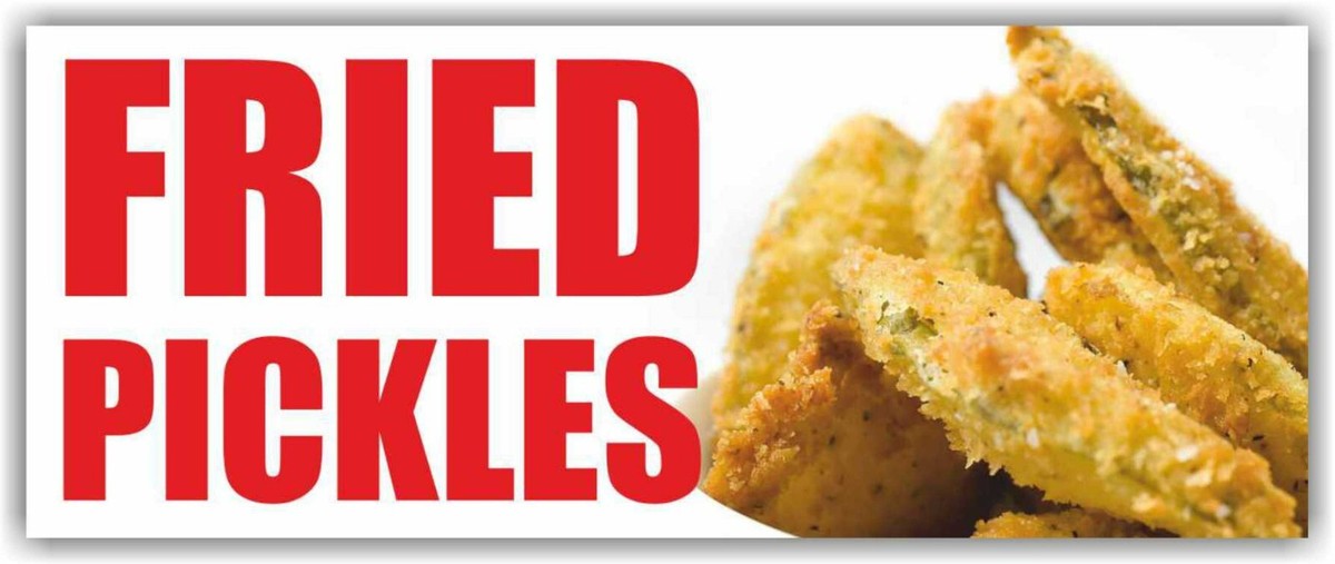 72 Inch Pickles Banner Sign - Sour Fried Dill Kosher Pickle Advertising Banner