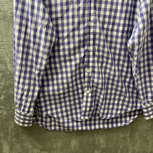 Lincs DC&CO Button Down Shirt Mens Large Check Purple Long Sleeve Collared Neck - Picture 5 of 14