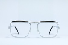 VIENNALINE 1007-72 52-18 Unique Vintage Eyeglasses Frame Square Shiny Silver