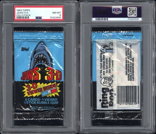 1983 Topps Jaws 3D Cello Wax Pack PSA 8 Pop 🍿5 Only 1 Higher None For sale - Bild 3 von 3