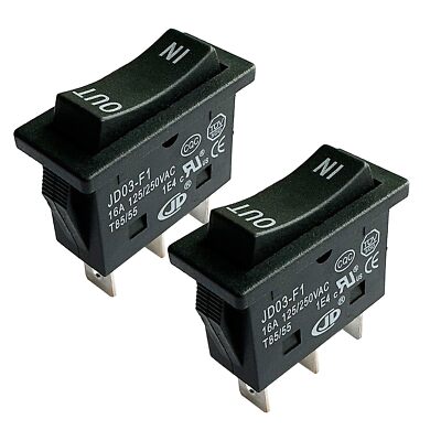2Pcs KCD4-3NC 16A in-Out Rocker Switch 3 Pins 3 Positons Double Side Momentary