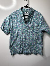 Hilo Hattie Hawaiian Short Sleeve Dress Shirt Button Down Multicolor Large